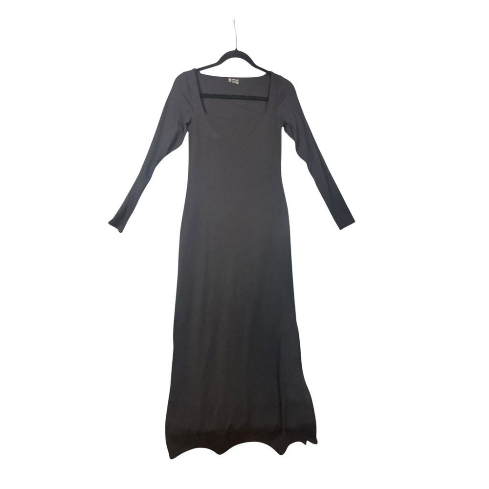 OFFLINE by Aerie Real Me Xtra Black Long Sleeve Square Neck Maxi Dress Small - Picture 2 of 6